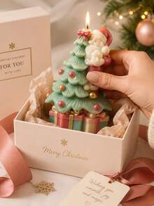 1pc 3D Smiling Santa Claus, Christmas Tree, Christmas Gift All-In-One Candle Silicone Mold (Holding Gift) - Reusable Aromatherapy Candle Mold, Suitable For Epoxy Resin/Cement/Clay/Plaster DIY Crafts, Compatible With Paraffin/Soy/Gel Wax, Ideal For Christmas Decoration And Holiday Gifts - Silicone Mold - View 5