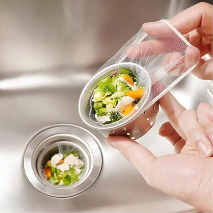 一次性廚房水槽濾網袋,彈性防堵塞水槽排水蓋,食物殘渣與雜物收集器,適用於大多數水槽濾網,居家用品廚房配件廚房必需品廚房水槽排水過濾器 - 多款式 - 查看 1