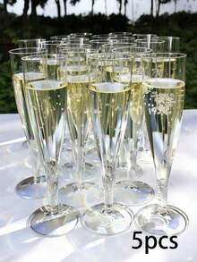1-20pcs Reusable Clear Champagne Cups, 4.5oz Cocktail Party Cups, Suitable For Parties, Weddings And Large Celebrations, School Supplies, Back To School Season - Multicolor - View 10
