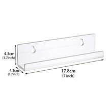 Clear Acrylic Floating Vinyl Record Wall Shelf, Dual Mount Screw Adhesive Display Ledge For LP CD Book Photo Bedroom Studio Cafe DIY Decor | Invisible Wall Storage Rack, Retro Music Wall Display Holder - Transparent - View 7