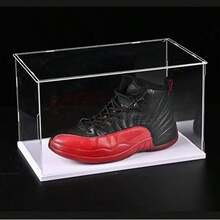 1pc Elegant Transparent Acrylic Display Box With Door - Dust-Proof Multi-Functional Storage Solution, Suitable For Collectibles, Shoes, Bags And Cosmetics | Perfect Choice For Home And Office Decor - Open Door White - View 3
