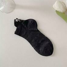 3/5/10/15 Pairs Women's Butterfly Pattern Short Socks, Summer Short Socks, Outdoor Casual Minimalist Style, Sweet Cute Butterfly Print, Suitable For Daily Wear - Black - View 3