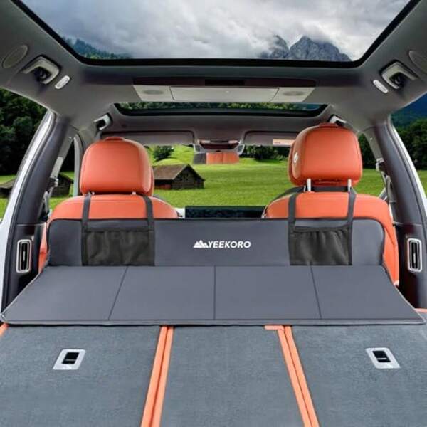 Car Rear Seat Mattress Extension Plate, Foldable Car Back Seat Extender Portable Mattress For Sleeping, Increase Travel Trunk Space And Car Bed Camping Space For Cars, SUV, Model Y/3