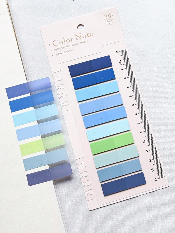 200pcs/1pack Transparent PET Gradient Color Stickers, Sticky Notes PET Index Stickers, Vintage European & American Style Colors, Index Stickers, Morandi Color Palette Sticky Notes, Indicator Stickers, Classification Marking Stickers