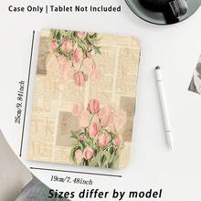 Rosa Tulpe und andere Muster mit Malereffekt Tablet-Schutzhülle, integrierter Stiftschacht, mit Ständer, kompatibel mit Honor 8/9/10, Honor GT 11,5 Zoll/X8/X8A/X9/X8Pro/X9Pro/V9/V8 Pro und anderen Modellen, kompatibel mit Huawei MatePad SE 11 Zoll/MatePad 11 Zoll/11,5 Zoll, MatePad Pro und anderen beliebten Modellen, auch geeignet für Xiaomi, Apple 10./11. Gen 2025 (A16) Tablets, Galaxy Tab A7/A9/A9 Plus/A11/A11 PLUS und andere beliebte Modell Tablet-Schutzhüllen - Verschiedenfarbig - Übersicht 2