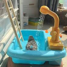 1件耐用PC自清潔鳥澡盆,可調式噴嘴,藍黃配色設計,適合小型至中型鳥類,室內/戶外通用,易清潔材質戶外鳥澡盆(不含電池,不含配件) - 浴盆 - 查看 5
