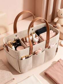 1pc Foldable Multi-Function Storage Basket, Large Capacity Storage Bin, Diaper Storage Basket, Wardrobe Shelf Storage Basket, Room Decor Storage Box, Suitable For Decorative Laundry Basket, Toy Storage Organizer, Wardrobe Organizer Basket - Multicolor - View 6