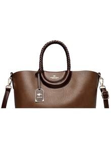 Fashionable Women's PU Leather Large Capacity Tote Bag, Solid Color Shoulder & Crossbody Bag, Suitable For Commute And Party - Brown - View 8