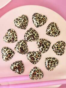 Fashionable Charming Alloy Leopard Print Heart Pendant, Pink And Gold Large Leopard Heart, Suitable For Jewelry Making, Earrings, Necklaces, Bracelets, Bag Charms, Keychains, Perfect For Summer Beach Vacation Accessories, Gift For Friends, Very Charming Jewelry Making Material - Multicolor - View 4