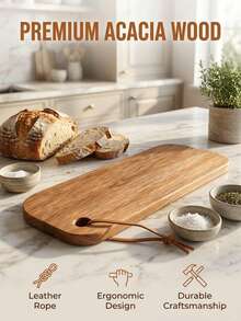 1PC Wooden Serving Tray, Slouchy Susan Rotating Tray, Charcuterie Board, Suitable For Appetizers, Desserts, Fruits, Bread, Vegetables, Home Decor, Restaurant Food Display (With Rotating Base, No Lid) - Brown - View 17