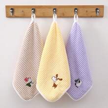 Yue Ye 3pcs/Pack Baby Small Towels, Face Wipes, Bibs, Coral Fleece Material, Absorbent Multi-Functional Hand Towels, Suitable For Home And Outdoor Use, Baby's Halloween Gift - Multicolor - View 10