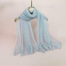 Solid Color Casual Polyester Fiber (Polyester) All-Season Scarf Suitable For Daily Wear - Blue - View 4