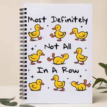 Cute Yellow Duck Puzzle Cover Spiral Notebook High-Quality Inner Pages Ideal Gift For Friends Exquisite Study And Office Supplies Durable Spiral Binding, Pen Not Included - One Book (50 Pages, 100 Pages) - View 4
