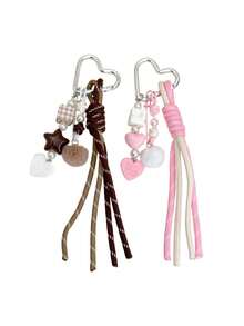 INS Style Heart Pearl Tassel Keychain, Korean Sweet Girl Bag Charm, Cute Backpack Pendant, Kawaii Handbag Accessory, Gift For Women - Multicolor - View 7