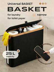 OrdoVault 25/50/100L Laundry Basket, Dirty Clothes Basket, Storage Basket, Bamboo Frame, 100L With Separate Reusable Mesh Inner Bag, Foldable Storage, Perfect Helper For Home And Bathroom Storage, Able To Store Toilet Paper, Clothes, Blankets And Other Items, Ideal Holiday Gift - View 10