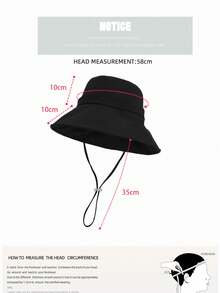 JOYLORD 1 pieza Sombrero de ala ancha para mujer, estilo coreano versátil minimalista de unicolor, sombrero de cubo para primavera/verano, protección solar para viajes al aire libre - multicolor - Ver 5