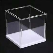 1pc Elegant Transparent Acrylic Display Box With Door - Dust-Proof Multi-Functional Storage Solution, Suitable For Collectibles, Shoes, Bags And Cosmetics | Perfect Choice For Home And Office Decor - Open Door White - View 2