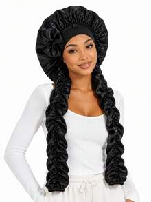 YPGVUO Women's Satin Long Tail Sleep Cap, Silk Hair Bonnet, Suitable For Curly Hair, Braids, Dreadlocks, Nighttime Hair Protection - Multicolor - View 4