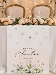 Customized Sweet Table Wedding Table Runner With Name/Text - Elegant Wedding Reception Decor, Suitable For Indoor/Outdoor, Sweet Table Centerpiece Table Runner, Gift For Newlyweds, Parents, Sisters, Close Friends - Multicolor - View 9