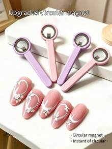 New Annies Round Cat Eye Nail Art Magnetic Tool, Multi-Function Long Handle 3s Vacuum Hole Cat Eye Ring, Professional Round Magnet, Instant Round Halo Effect, Strong Magnetic Force, Suitable For Cat Eye Gel Polish, DIY Nail Art And Nail Salon, Professional Grade Nail Art Magnetic Wand,Bedroom Room Decor,Back To School - Multicolor - View 6