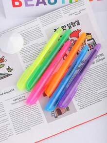 6pcs Cute Syringe Mechanical Colorful Ballpoint Pens, Needle Shaped, Office School Marker Writing Tools - Multicolor - View 4