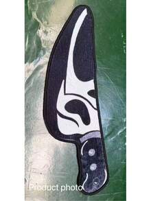 1pc Black Stylish Knife Shaped Pattern Area Rug, Living Room Decor, Bedroom Carpet, Home Leisure Rug, Decorative Rug, Small Rug, Carpet, Home Decor, Living Room Rug, Living Room Small Rug, Bedroom Rug, Living Room Home Decor, Outdoor Rug, Washable Rug - Multicolor - View 10