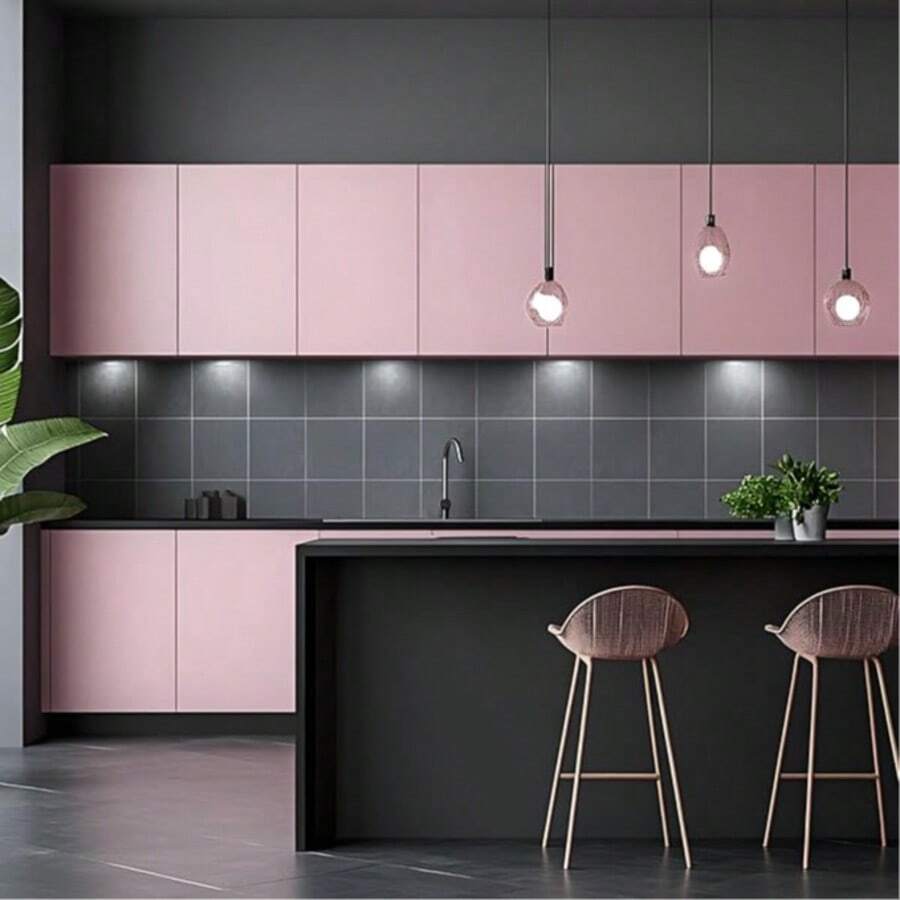 Soft Pink Peel And Stick Wallpaper, Solid Color Matte Textured Self-Adhesive Wallpaper, Removable, Suitable For Cabinets, Bedroom DIY, Rental Friendly