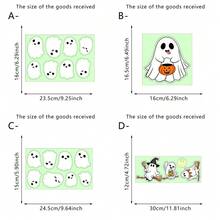 1件萬聖節幽靈螢光夜光牆貼，小幽靈表情裝飾貼紙，適用於臥室客廳家居裝飾，派對氛圍裝飾，夜光貼紙 - 夜光貼紙 - 查看 8