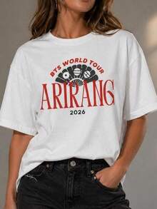 ARIRANG World Tour 2026 Tee camiseta unisex moda  cómoda regalo perfecto 47RYeYU1lpU4gmBobdwK7 estilo moderno estampado original para fans - Blanco - Ver 2