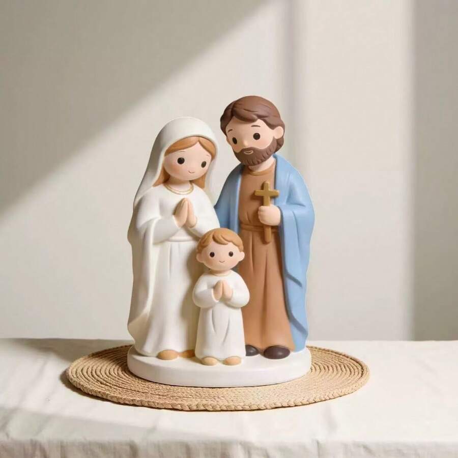 Cross-Border Holy Family Cartoon Nativity Manger Small Figurine Creative Indoor Christmas Gift Craft Decoration - 1PC - View 1