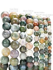 Yumfeel 1 Strand Natural Agate Loose Beads, Length 38cm/15 Inches, Size 4/6/8/10mm Smooth Round Beads, Suitable For DIY Necklace And Bracelet, Jewelry Making Material Spacer Beads - India Agate - View 3