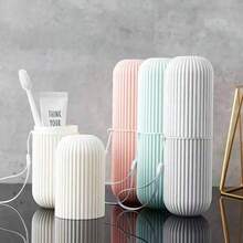 4-Piece Set: Mouthwash Cup, Portable Travel Cup, Toothbrush Holder, Multi-Function Storage Cup, Suitable For Travel, Storage And Bathroom Use. Random Color. - Multicolor - View 5