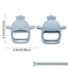 2PCS/Set Baby Chick Teether, Hand-Grip Teething Toy, Glove Teether Easy To Hold, Suitable For Infants 0+ - Multicolor - View 5