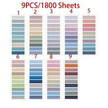 600/1200/1800 Hojas Marcadores de Página Pestañas Adhesivas de Índice, Juego con Notas Adhesivas Transparentes, Pestañas de Página de Libro Post Morandi Notas It, Pestañas de Bandera Escribibles y Reposicionables Pegatinas - Rectángulo - Ver 9