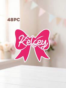 Custom Name Bow Stickers,Back To School Cute Pastel Color Bow Stickers,Custom Stickers Labels For Water Bottle Lunch Box Notebook Pencil Case Laptop Gift Bag School Supplies Decor - Multicolor - View 17