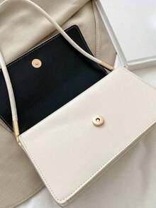 Fashion Crocodile Embossed Flap Bag Shoulder Bag - White - View 3