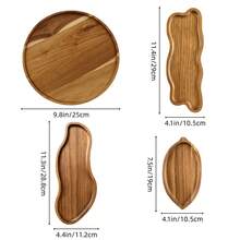 1pc Rosewood Rotating Tray - 360° Swivel Slouchy Susan, Wooden Turntable, Kitchen Spice Rack, Rotating Display Stand, Suitable For Coffee Table, Kitchen And Centerpiece Decor - Elegant Wood Grain, Easy-To-Clean Storage Box - View 11