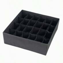 1 pieza Caja de almacenamiento de tela blanca de 24 compartimentos, adecuada para ropa interior, calcetines y almacenamiento de ropa, incluye estante de ropa independiente, caja de almacenamiento, bolsillo, divisor de cajón - Multicolor - Ver 14