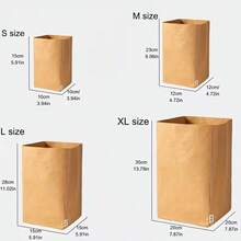Upgraded Thickened Tear-Resistant Washable Kraft Paper Storage Bag - Suitable For Bathroom, Plants, Desk Organization | Unisex Small Bag, Ideal For Travel, Crafts And Gift Giving (Multiple Sizes Available) - View 2