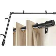 Heavy Duty 1 Inch Corner Curtain Rods Set 30-76 Inch Curtain Rod For Windows L Shaped Curtain Rods Window Curtain Rods Set - Black - View 8