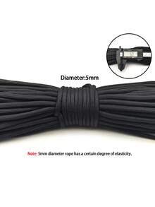 1/2/3/4/5/6mm Diameter Paracord, Multi-Function Outdoor Rope, Handmade DIY Braiding Rope, Bracelet Jewelry Making Hanging Rope, Suitable For Outdoor Camping, Hiking, Pet Leash Dog Rope Dog Collar Rope - Black - View 14