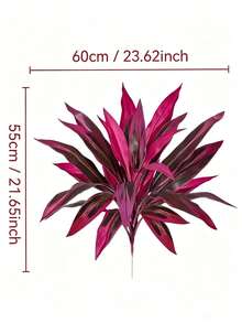 Helecho de Boston artificial púrpura, Dracaena, 12/18 piezas de hojas falsas púrpura y rojas, plantas artificiales tropicales, adecuadas para bodas, fiestas y decoración del hogar, ideales para Navidad y el Día de San Valentín, maceta no incluida - Rojo violeta - Ver 4
