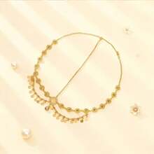 Bohemian Style Floral Rhinestone Pendant Round Disc Chain Multi-Layer Head Chain For Women, Suitable For Wedding, Party, Festival Wear - Gold LNT0015-1 - View 10