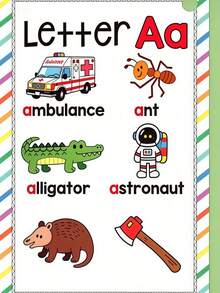 Alphabet Phonics Flash Cards For Toddlers, 26 ABC Letter Learning Word Cards With Pictures, Preschool Kindergarten Educational Vocabulary Flashcards, Kids Early English Spelling Learning Game, Sight Words Flashcards With Ring For Boys Girls Ages 3-6 - Multicolor - View 6