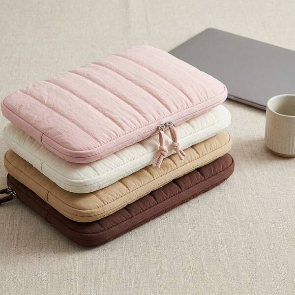Korean INS Style Solid Color Puffy Bubble Laptop Bag 10-11 Inch Tablet Sleeve 13-14 Inch Laptop Shockproof Inner Sleeve Lightweight Protective Case