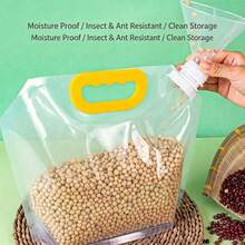5 Reusable Food Storage Bags With Spout - Leak-Proof Seal, Stand-Up, Freezer And Microwave - Perfect For Lunch, Meat, Fruit And Vegetables - Essential Kitchen Organization Tool - View 1
