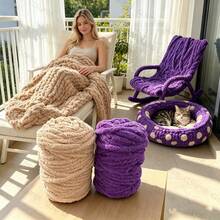 CLSUPER 35oz/1000g Extra Thick Jumbo Chenille Yarn, Soft Plush Yarn For Hand Knitting And Crochet, DIY Blankets, Pillows, Scarves, Suitable For Beginner Craft Projects - Multicolor - View 12