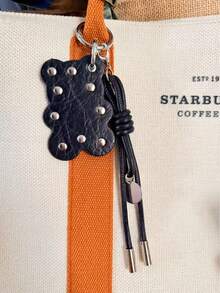 JRESSIAL Punk Heart-Shaped Bag Charm, Casual Fashion Keychain Accessory - Black - View 3
