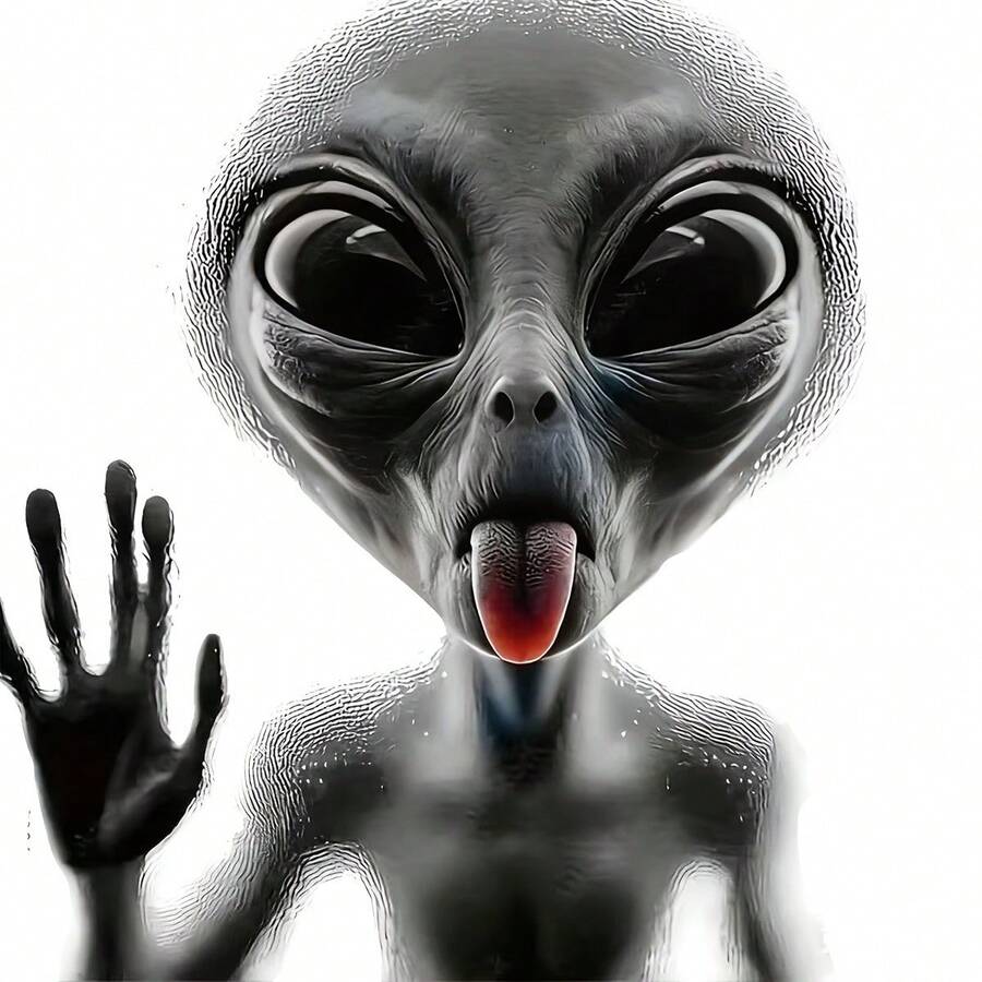 6 Inch Alien Sticker - Glossy Self-Adhesive Paper, Asymmetrical Shape, Suitable For Car, Laptop, Window, Wall - One-Time Decorative Sticker, Cute Sticker, Party Decoration, Matte Design - Multicolor - View 1