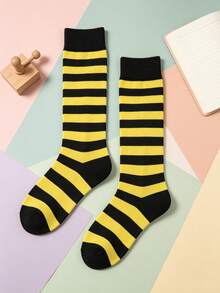 1 Pair Women's Stockings Socks, Classic Striped Design, Y2K Style - Multicolor - View 4